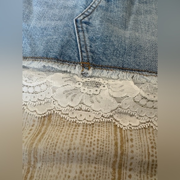 BDG skirt Urban Outfitters NWOT Brynne low rise denim lace trim size small - Picture 6 of 9